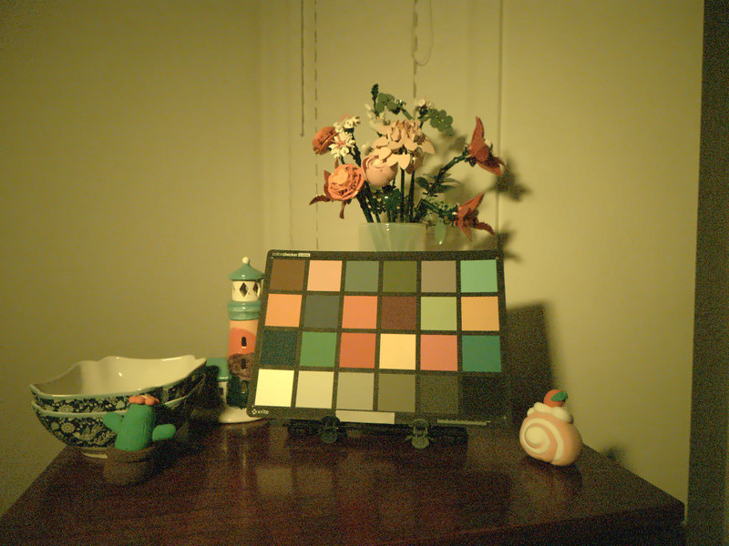 flowers and ceramics under warm LED